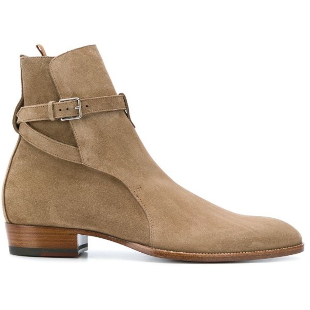 YSL Saint Laurent Wyatt Jodhpur Boots - Suede Tobacco